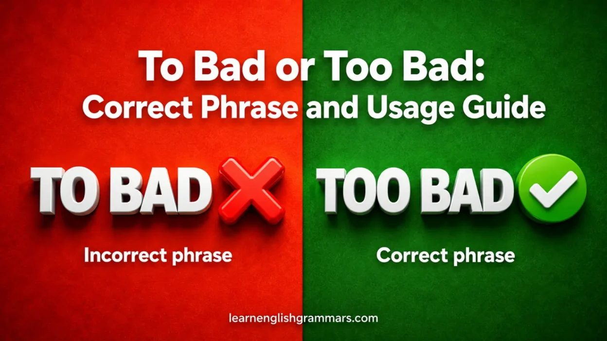 To Bad or Too Bad: Correct Phrase and Usage Guide