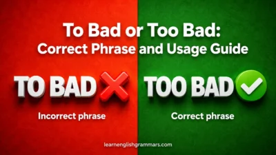 To Bad or Too Bad: Correct Phrase and Usage Guide