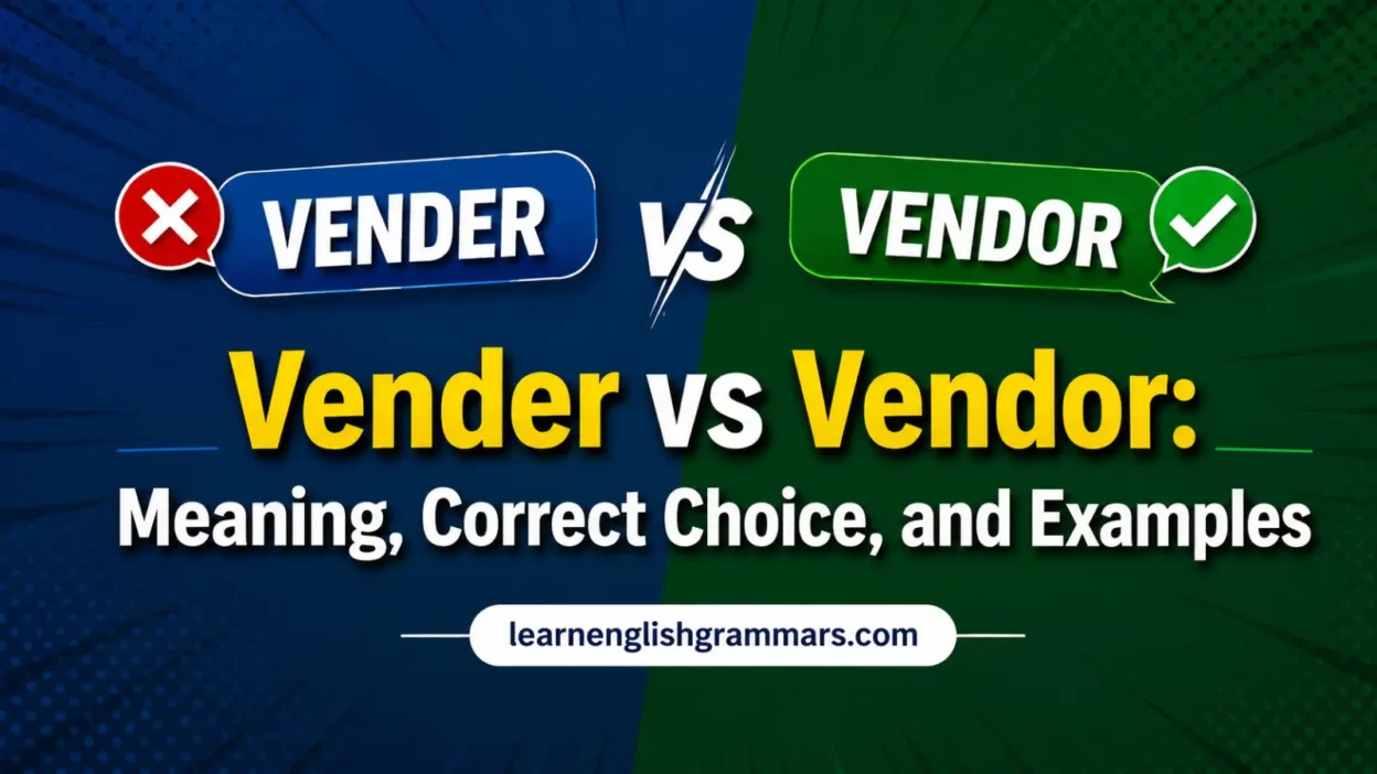 Vender vs Vendor: Meaning, Correct Choice, and Examples